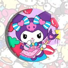 Sanrio 1 pièce Insigne à bulles des personnages Sanrio, broche dessin animé en alliage d'étain de 5,8 cm, accessoire