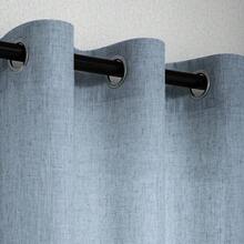 juego de 2 paneles con ojales, de lino, para sala de estar, puerta trasera, patio trasero, 52 x 108 in de largo, color gris y azul polvoriento - Azul piedra - Ver 4