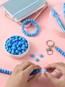 100Pcs Silicone Round Beads 12mm Mix Color Silicone Beads Charm Colorful Loose Spacer Jewelry Beads DIY Craft Beads For Making Necklace Bracelet Lanyard Keychain Accessories