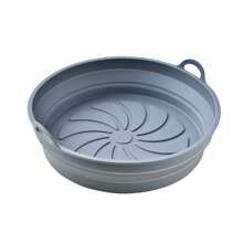 1pc Air Fryer Silicone Baking Mat, Non-Stick Reusable Round Baking Tray For Home, Easy To Clean