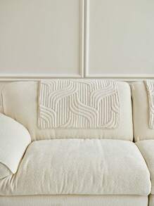 1 szt. Pokrowiec na sofę w stylu boho, jednokolorowy, puszysty – pikowany, antypoślizgowy, odpowiedni na każdą porę roku, łatwy w pielęgnacji, nadający się do prania w pralce, przyjazny dla zwierząt, miękki i wygodny – idealny do salonu, sypialni, biura, wystroju domu, ochrona sofy dla kombinacji od jedno- do trzyosobowej.