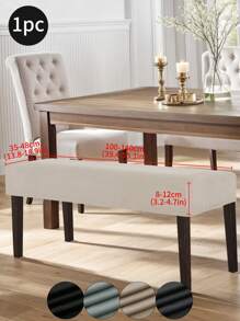 1pc Spill-Resistant Milk Velvet Bench Slipcover, All-Season Modern Minimalist Chair Cover, Anti-Scratch, Anti-Slip, Washable, Fits For Living Room, Bedroom, Study