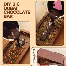 1pc/2pcs Deep Large And Thick Silicone Chocolate Bar Molds For Stuffed Bar, Made The Dubai Chocolate, Big Chocolate Candy Bar Mold For Filling Knafeh Pistachio Chocolate Bar