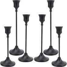 Gold Candlesticks Set Of 3pcs Conical Stand Vintage Metal Bronze Modern High Column Tablecloth Candlestick Decoration Candlestick Long Support For Table Center Decoration Wedding Party Dining