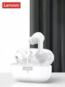 Lenovo Słuchawki Bluetooth  LP1S, ulepszona wersja, półdouszna jakość dźwięku HIFI, typ do biegania/sportu, bardzo długi czas czuwania, muzyka, mikrofon, inteligentna redukcja szumów, bezprzewodowe słuchawki douszne do smartfona i tabletu - Biały - Zobacz 2