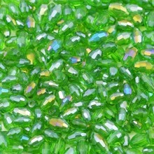 100/200pcs 4x6mm/6x8mm Green Seed Shaped AB Coated Glass Beads For Jewelry Making DIY Accessories Handcraft