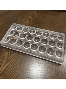 1/4 件巧克力/糖果模具套装，包括半圆形、钻石形和扇贝形，易于使用且耐用的巧克力制作模具，易于脱模和清洁的透明糖果制作托盘，适用于巧克力、糖果、果冻、软糖、坚果糖果 - 透明色 - 查看 5