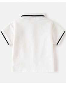 Young Boy Short Sleeve Embroidered Polo Shirt, Summer New Design Children Tops