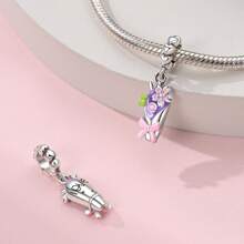 1pc Silver Plated Cake Afternoon Tea Pendant Candy Pendant Poached Egg Pendant French Fries Pendant Donut Pendant Coffee Pendant Suitable For Original 3mm Bracelets And Bangles DIY Beads Suitable For Ladies Birthday Fine Jewelry Gifts