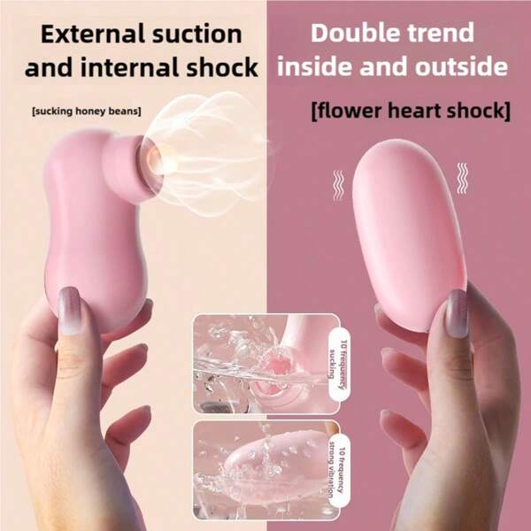 1 Piece Of Fashionable Pink Suction Jumping Egg Dual-Mode Vibrator - Male And Female Clitoral And Vaginal Stimulation Toys, USB Plug-In Cable, High-Quality ABS Material, Low Frequency Quiet Sex Toy