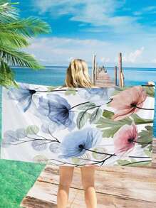 1pc Floral Digitally Printed Beach Towel