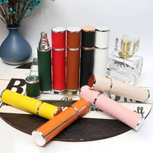 1PC 10ML Luxe Lederen-Getextureerde Glazen Parfumfles - Elegante Designer Geurcontainer Voor Vrouwen & Mannen