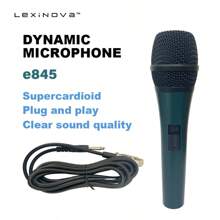 LexiNova E845 Supercardioid Microphone Dynamic Professional Wired Handheld Microphone For Karaoke Stage Singing BBOX Recording Vocal Mi