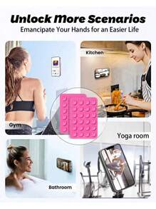 6/3/2/1pc Silicon Suction Cup Square Phone Case Back Stick On Stand, 24pcs Suction Cups, Silicon Hands-Free Phone Holder Accessories For Selfie And Video, (17 Colors) - Multicolor - View 6