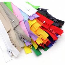 70/100pcs Mixed Size 20cm/7.87in Nylon Coil Zipper Bulk With Zipper Presser Foot For Sewing Craft(25 Color Zippers)