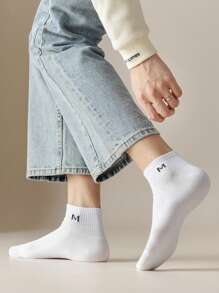 Șosete scurte pentru bărbați, cu țesătură simplă, design minimalist, stil ușor, negre, albe, gri, șosete sport pentru toate anotimpurile, în conformitate cu stilul minimalist