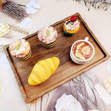 1 pieza Bandeja de servir de madera rústica, plato de aperitivos ondulado de 13.3in/10.2in, apropiado para cena, té, bar, desayuno o cualquier tipo de bandeja de comida, aplicable para fiestas, bar, restaurante, cocina, cama, boda, Navidad, Día de San Valentín, Día de la Madre, Halloween, regalo para mamá, regalo para amigos