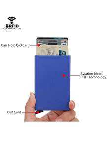 Rfid Bank Credit Card Holder Men Wallets Metal Wallet For Men Cardholder Case Minimalist Metal Case RFID Blocking Cardholder Aluminium Alloy Black Wallets Male Card Case Business Casual Fashion Wallets, Gift For Father, Friend, Boyfriend, Father's Day, Valentine's Day, Birthday - Multicolor - View 12