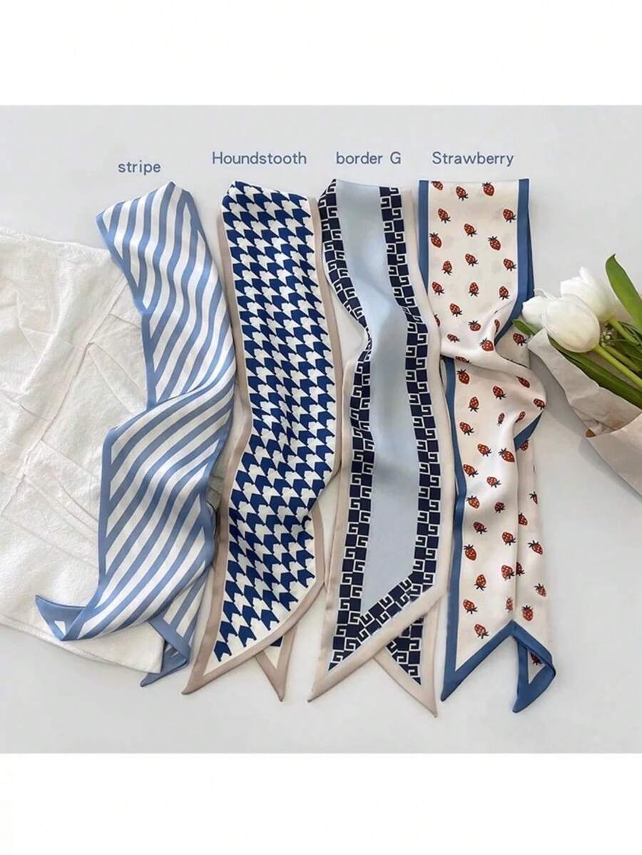 3/4/5/6/7/8pcs Women Bow Headband Hair Scarf Ribbon Hair Tie Wrap, Versatile For Spring & Autumn,Hair Accessories,Turban Headband