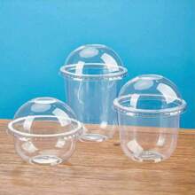 250ml/360ml/500ml Sweet Dessert Jar With Lid, Ice Cream Container, Suitable For Snacks, Candies, Desserts, Home Use, Birthday Party, Camping, Picnics, Portable & Airtight