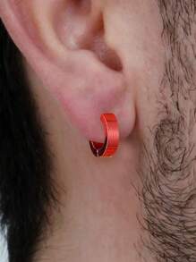 Simple Punk Hip-Hop No Piercing Stainless Steel Clip On Earrings, Fashionable Jewelry For Men Daily Wear