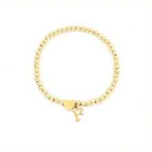 1pc Gold Jewelry Bracelets For Women Bubble Bead Letter Bracelet A-Z Personalized Name Jewelry Gift For Women