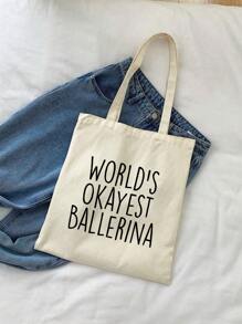 Ballerina Bag, World's Okayest Ballerina Tote Bag | Long Handle Bags
