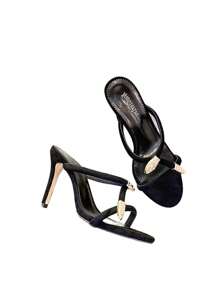 Strap Open Toe Stiletto High Heel Sandals, Sexy Snake Wrap Design, European & American Style Summer