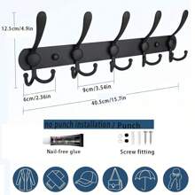 Muurhaken zonder boren/boren, aan de muur te bevestigen kledinghangerstangen - 1 pak roestvrijstalen kledinghangers - Zware muurhangers - Voor hoeden, handdoeken, badjassen, jassen, badkamerrekken