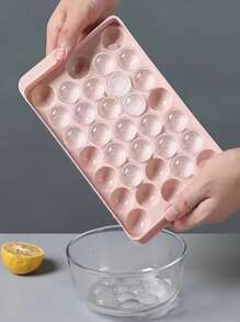 1/2/4pcs 33-Cavity Ice Cube Tray, Round Diamond Shaped Mold, Plastic Refrigerator Storage Box, Kitchen Tool Accessory Mold