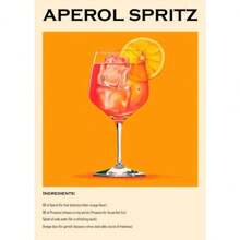 1 件老式鸡尾酒饮料 Negroni Mojito 海报复古 Aperol Spritz 帆布印刷品墙壁艺术酒吧厨房无框架 - 彩色 - 查看 45