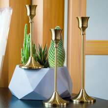 [1/3pcs Elegant Metal Candlestick Holders] Elegant Metal Candlestick Holders Set For Wedding & Party Table Centerpieces - Lacquered Finish, Romance Theme, Tabletop Mounting, Versatile For Events, Receptions, Birthdays, Home Decor, (Candles Not Included) Gifts Graduation