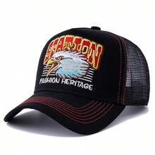 JZML 1pc Men's Letter & Eagle Embroidered Trucker Cap