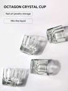 HMQ beauty 1pc Multi-Functional Reusable Makeup Cup Nail Art Container For Eyelash Extension, Mixing Makeup Pigments And Tattoo Colors