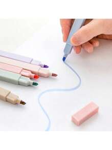 Aesthetic Highlighters,Soft Pastel Colors,Assorted Colors,School Supplies Soft Tip Colorful Handbook Markers Student Classroom Focus Underlining Markers(6 Pieces Will Be Shipped In Random Colors.),Highlighters>Pastel,Highlighter>Pastel,Random Stuff,Plumones,Coloring Markers,Markers For School,Highlighter>Pastel,Back To School