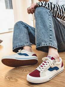 Men's Fashionable Casual Comfortable Breathable Low-Top Sneakers Athletic Sport Shoes For School, Autumn