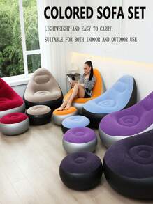 1 Stück aufblasbares Sofa, aufblasbarer Campingstuhl, aufblasbares lässiges Sofa, aufblasbarer Stuhl, faltbarer tragbarer aufblasbarer Stuhl, geeignet für Wohnzimmer, Schlafzimmer, Leseraum, Balkon, Outdoor-Camping, einfach zu verstauen und transportieren, Lässig und Unterhaltung, Studentenwohnheim, Rückenlehnstuhl