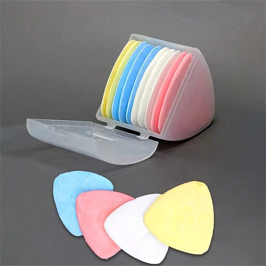 三角形可擦粉笔塑料盒 - 适用于缝纫、刺绣、化妆和标记 - 多色 - 查看 1