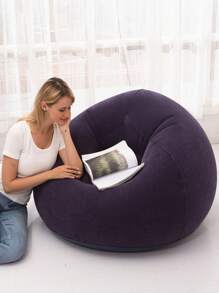 1 pezzo Divano rotondo gonfiabile, poltrona gonfiabile per campeggio, divano lento gonfiabile, poltrona gonfiabile, poltrona gonfiabile portatile e pieghevole, adatta per soggiorno, camera da letto, sala di lettura, balcone, campeggio all'aperto, facile da riporre e trasportare, per il tempo libero e l'intrattenimento, dormitorio, sedia con schienale, poltrona a sacco