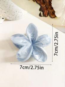 5pcs Women Daily Elegant Hair Clips, Bathroom Claw Clips, Flower Decor Hair Claw, White, Suitable For Spring And Summer Fashion Hair Accessories