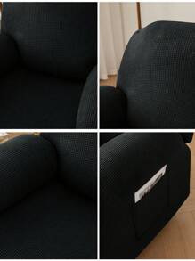 1 件/2 件/3 件，玉米绒芝华士躺椅沙发套，高弹力防尘猫爪软沙发套，适用于客厅卧室等装饰用品，适合家庭使用 - 黑色 - 查看 8