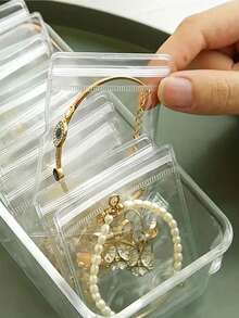 20pcs Heart-Shaped PVC Plastic(Polyvinyl Chloride) Jewelry Organizer Boxes, Anti-Oxidation Earring, Necklace, Bracelet Storage Pouches