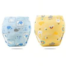 3 pièces Couche-culotte d'entraînement pour bébé et protection de couche lavable, sous-vêtement d'entraînement respirant 6 couches, couches en gaze respirantes pour toutes les saisons, couche-culotte d'entraînement pour enfants, couche-culotte lavable pour bébés, sous-vêtement d'entraînement lavable pour filles et garçons en formation à la propreté