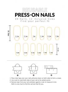 YTJ ¡Actualiza tu look de uñas postizas! 24 piezas de uñas postizas en forma de ataúd largas en un lindo moño rosa de conejo y un juego completo reutilizable de accesorios de diamantes, que incluye 1 botella de pegamento de gelatina y una lima de uñas, perfecto para fiestas, bailes y uso diario.