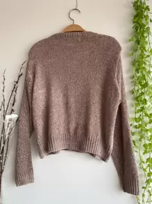 Women's Blouse Cacharrel Modal Sweater With Elastic - Coffee Brown - View 2