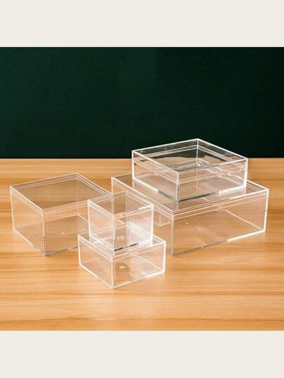 透明方形亚克力盒，带盖，适用于食品、礼品、收藏品的展示和收纳