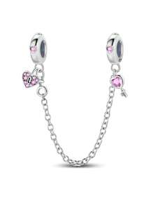 1Pc Fashionable Charm Bead Fit For Women Bracelets Bangles DIY Jewelry Making And Daily Outfit Matching Jewelry Decoration For Girls - Silver - View 13