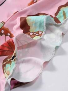Sexy Butterfly Print Form-Fitting Backless High Slit Casual Dress