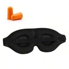 3D Contoured Sleep Mask For Men & Women - Memory Foam Light Blocking Eye Mask & Blindfold - Soft Comfortable Natural Sleeping Eye Shade For Travel, Yoga, Nap, Camping, Bedroom, Office, Spa, Black