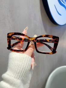 1 Peça Óculos de Armação Quadrada Grande na Moda, Óculos Personalizados Retrô com Floral, Adequado para Uso em Computador, Telefone, Uso Diário e Decoração de Fotografia